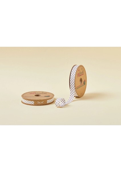 Biye Puanlı Katlı B09 Kahverengi 2 cm 25 Metre %65 Koton %35 Polyester