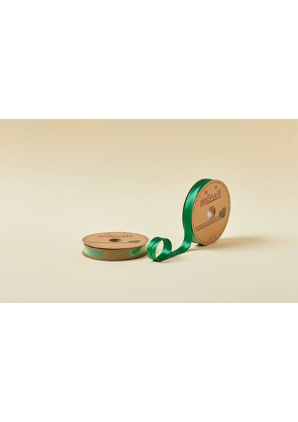 Biye Saten Katlı 093 Koyu Yeşil 2 cm 25 Metre %100 Polyester