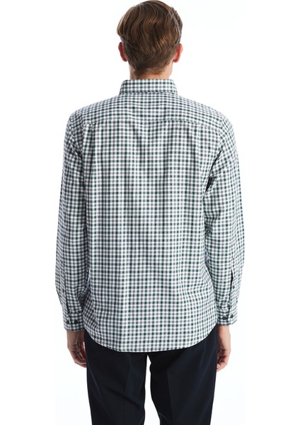 Yeni Sezon Regular Fit Uzun Kollu Ekose Gabardin Erkek Gömlek fırsatları