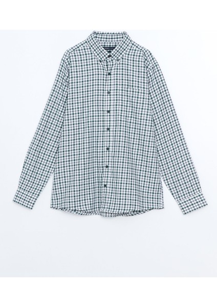 Yeni Sezon Regular Fit Uzun Kollu Ekose Gabardin Erkek Gömlek indirimleri
