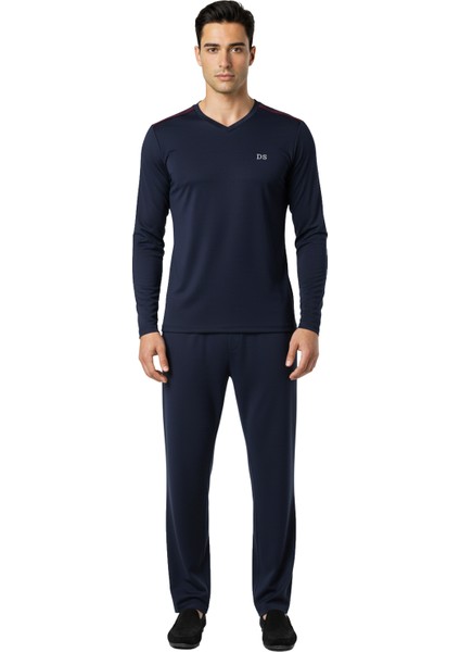 Ds Damat Maschio Pamuk V Yaka Pijama Takımı Lacivert