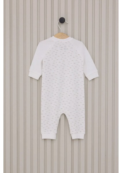 Erkek Bebek Uzun Kol Patiksiz Tulum Krem modelleri