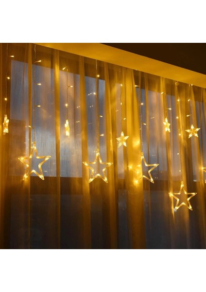 10 Saçaklı Yıldız Perde Led MZ-16-12