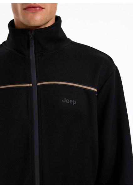 Dik Yaka Düz Siyah Erkek Sweatmont J5WM-SWT7330 fırsatları