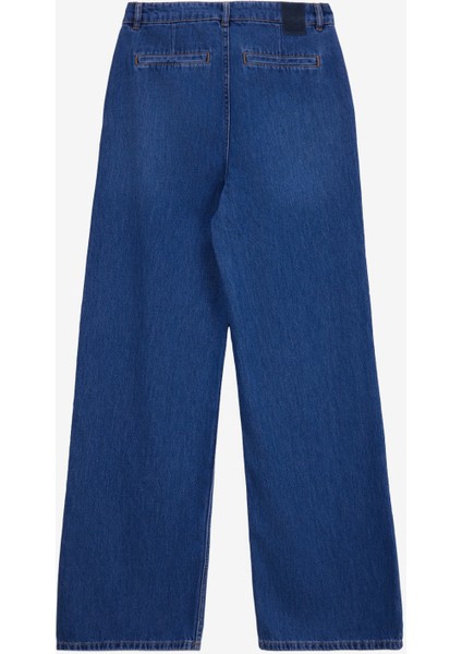 Normal Bel Bol Paça Geniş Fit Indigo Kadın Denim Pantolon Luıse WIDE-1758 fiyatları