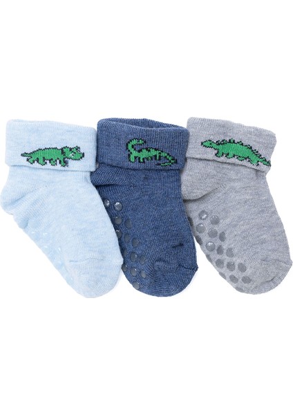 Erkek Bebek 3lü Kıvrık Çorap