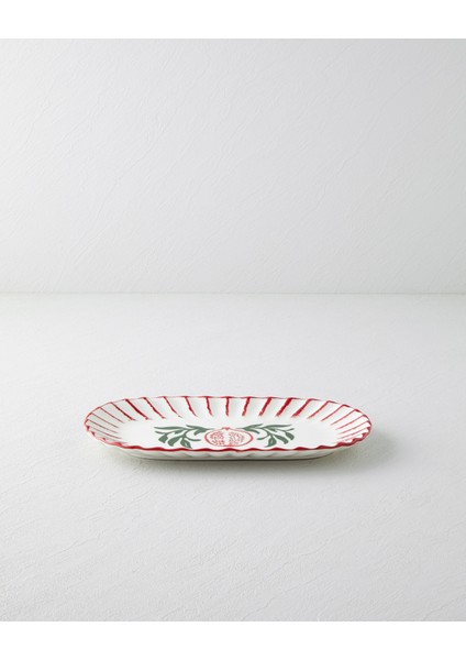 Etna Seramik Kayık Tabak 28,5X15,5 cm Kırmızı