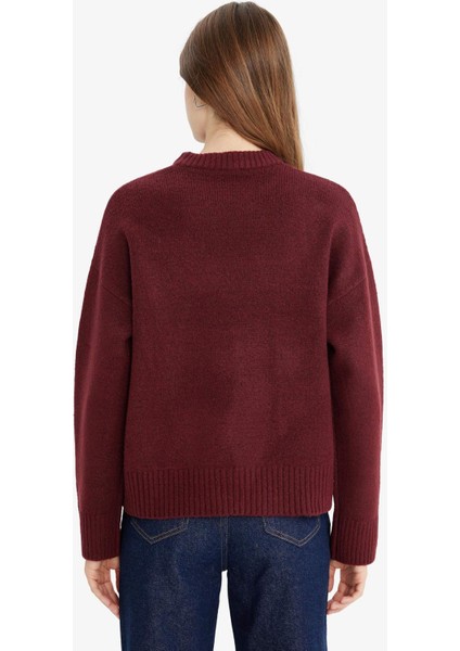 Oversize Geniş Kalıp Bisiklet Yaka Triko Kazak R6044AZ25WN