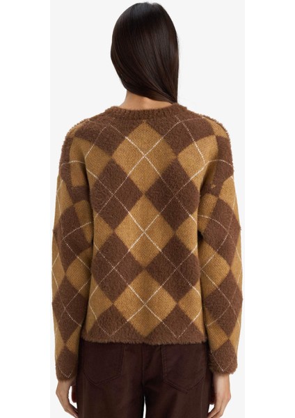 Regular Fit Bisiklet Yaka Baklava Desenli Düğmeli Triko Hırka G3252AX25WN indirimleri