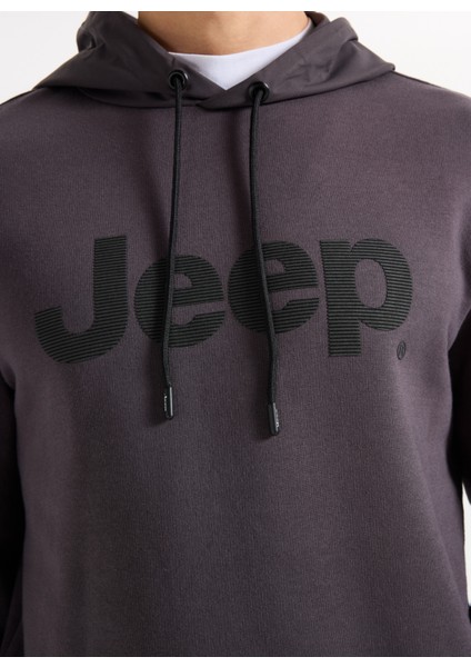 Kapüşon Yaka Baskılı Antrasit Erkek Sweatshırt J5WM-SWT7309 fırsatları