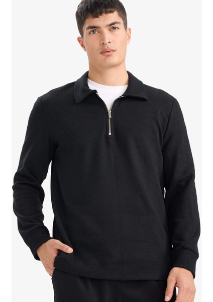 Regular Fit Polo Yaka Yarım Fermuarlı Sweatshirt F2802AX25AU