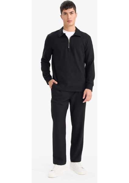 Regular Fit Polo Yaka Yarım Fermuarlı Sweatshirt F2802AX25AU fiyatları