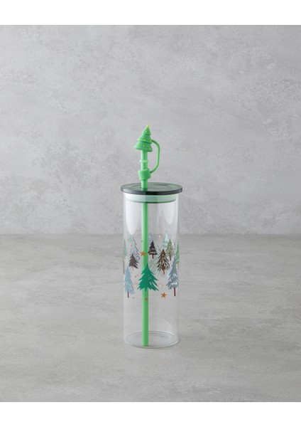 Winter Tree Borosilikat Pipetli Bardak 460 ml Yeşil