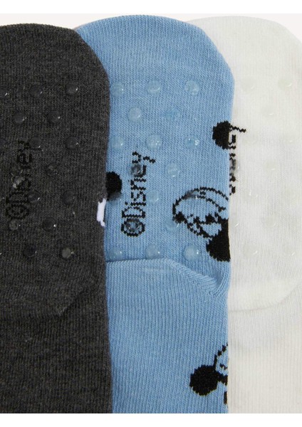 Erkek Bebek Disney Mickey & Minnie Kaydırmaz Taban 3'lü Pamuklu Uzun Çorap F6984A5NS modelleri