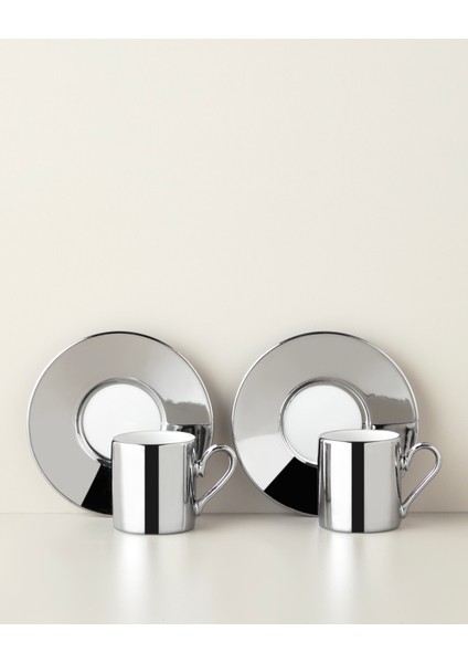 Orvin Porselen 4 Parça 2 Kişilik Kahve Fincan Takımı 90 ml Gümüş fiyatları