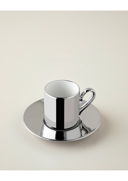 Orvin Porselen 4 Parça 2 Kişilik Kahve Fincan Takımı 90 ml Gümüş modelleri
