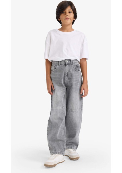 Erkek Çocuk Barrel Fit Düz Paça Jean Pantolon G3256A825WN
