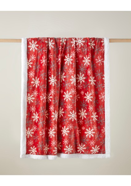 Snowland Koltuk Şalı 120X160 cm Kırmızı