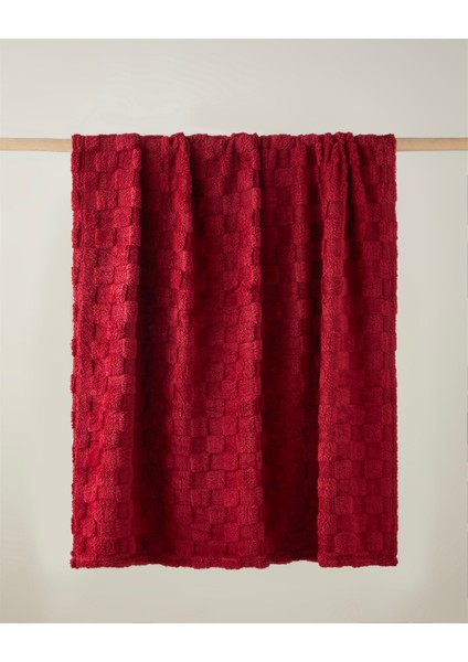 Fancy square Koltuk Şalı 120X160 cm Bordo