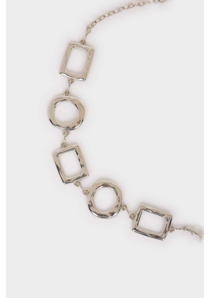 Kadın Silver Kare-Yuvarlak Detaylı Metal KEMER G3286AXNS fiyatları