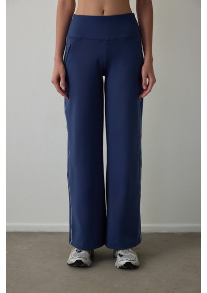 Indigo Termal Etkili Düz Paça Cepli Yüksek Bel Pantolon fiyatları
