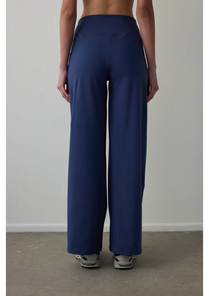 Indigo Termal Etkili Düz Paça Cepli Yüksek Bel Pantolon modelleri