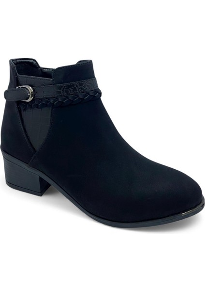 Kadın Siyah Kemer Detaylı Yandan Fermuarlı Bot fiyatları
