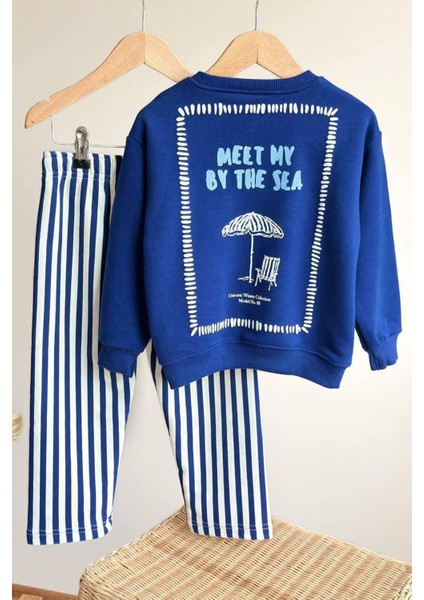 Meet Sea Baskılı Erkek Çocuk 2 li takım - Mavi