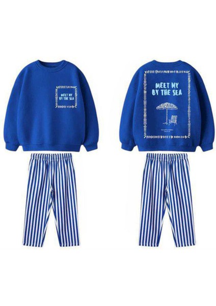 Meet Sea Baskılı Erkek Çocuk 2 li takım - Mavi modelleri