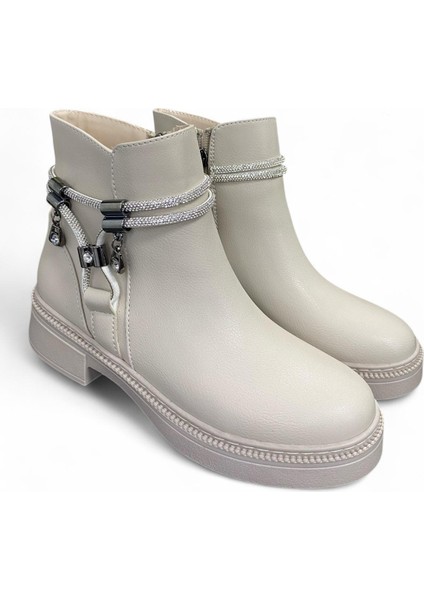 Kadın Taş Aksesuarlı Yandan Fermuarlı Bot fiyatları