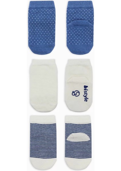 Puanlı Kaymaz Penye Soket Çorap 3'lü BS10108 Indigo fiyatları