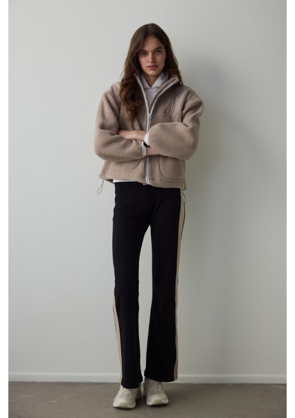 Siyah Termal Etkili Panel Detaylı Flare (İspanyol Paça) Pantolon fırsatları