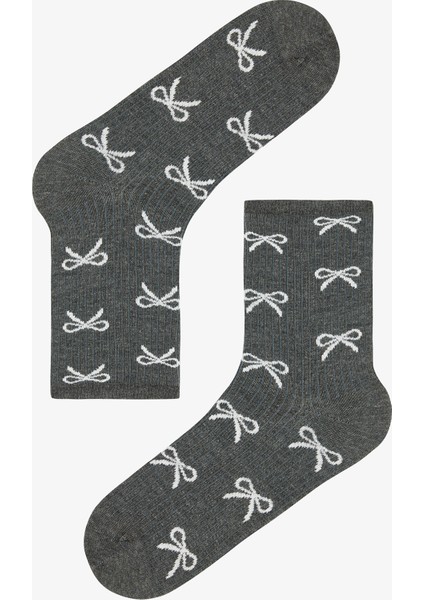 5 Çift Pamuklu Kurdele Desenli Soket Çorap modelleri