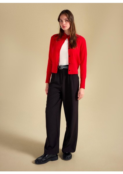 Standart Bel Relaxed Siyah Kadın Pantolon PBF5WL-PNT9524 fırsatları