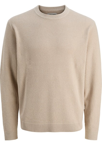 Bisiklet Yaka Rahat Kahve Erkek Kazak 12283452_JCOTIER Knıt Crew Neck