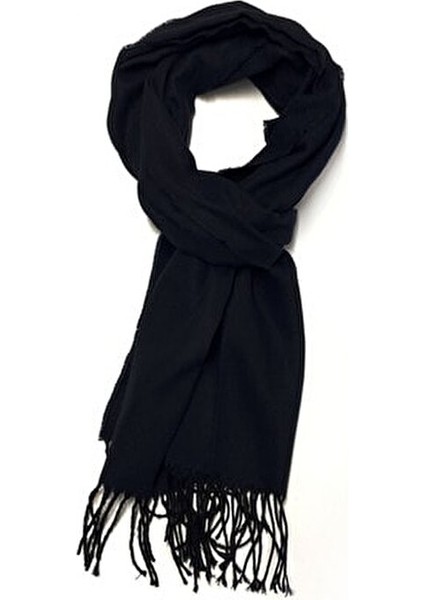 Siyah Çift Taraflı Erkek Kaşkol 180 cm Uzunlukta Rahat ve Sıcak Kullanım modelleri