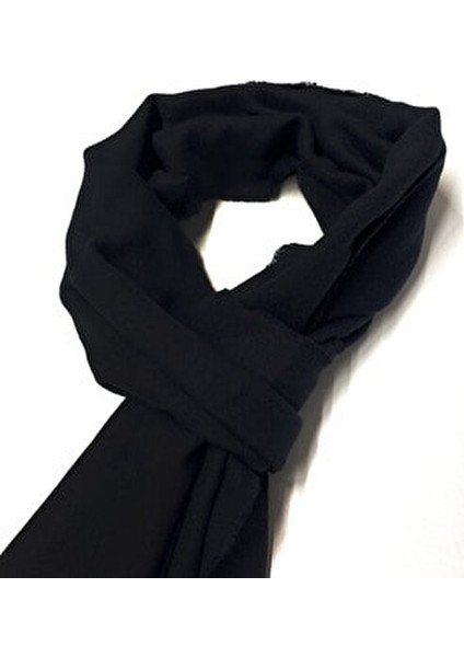 Siyah Çift Taraflı Erkek Kaşkol 180 cm Uzunlukta Rahat ve Sıcak Kullanım fırsatları