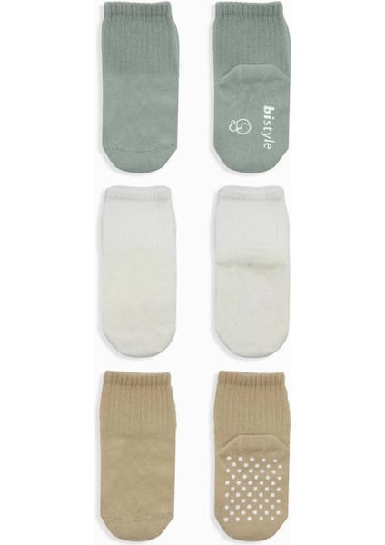 Basic Kaymaz Penye Soket Çorap 3'lü BS10107 Nil Ekru Bej fiyatları
