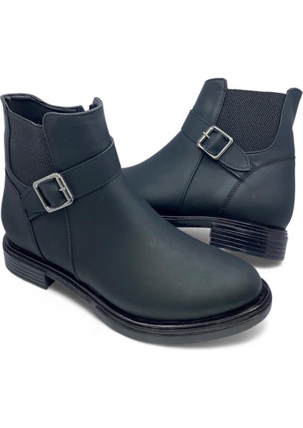 Kadın Siyah Chelsea Lastikli Yandan Fermuarlı Bot modelleri