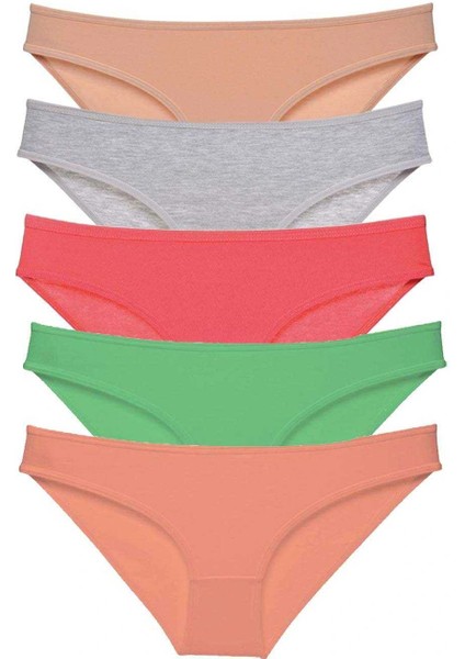 5 adet Eko Set Likralı Kadın Slip Külot Soft Renkler