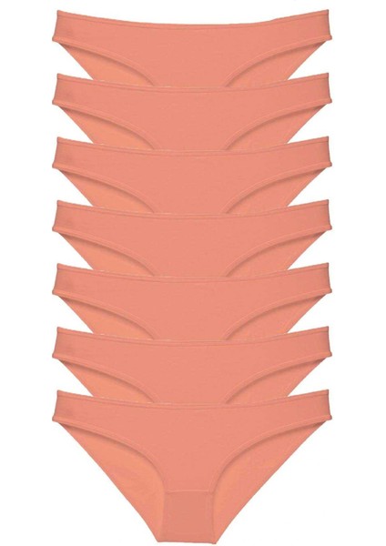 7 adet Süper Eko Set Likralı Kadın Slip Külot Pudra