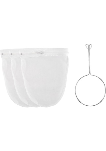 Fermuarı ile Ultra Ince Örgü Süzgeç Torbası Güçlendirilmiş Çerçeveli ve Sağlam Saplı Süzgeçler Ince Örgü Fındık Süt Torbaları S (Yurt Dışından)