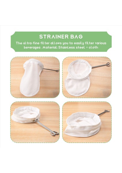 Fermuarı ile Ultra Ince Örgü Süzgeç Torbası Güçlendirilmiş Çerçeveli ve Sağlam Saplı Süzgeçler Ince Örgü Fındık Süt Torbaları S (Yurt Dışından) indirimleri