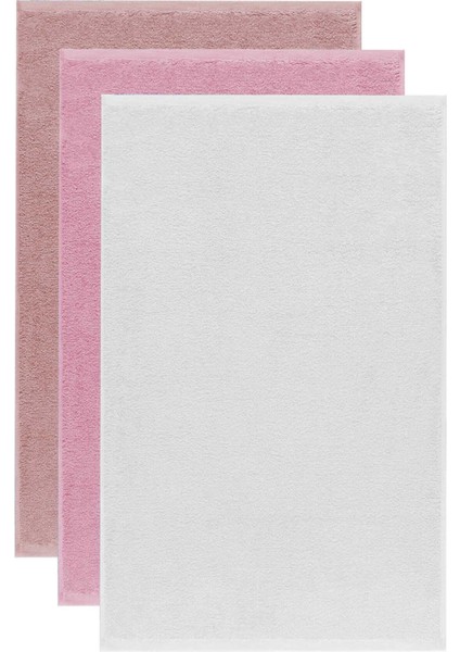 3 lü Düz Renk El Yüz Havlu Seti &amp;#37;100 Pamuklu 50x90 Cm Gül-Pembe-Beyaz fiyatları