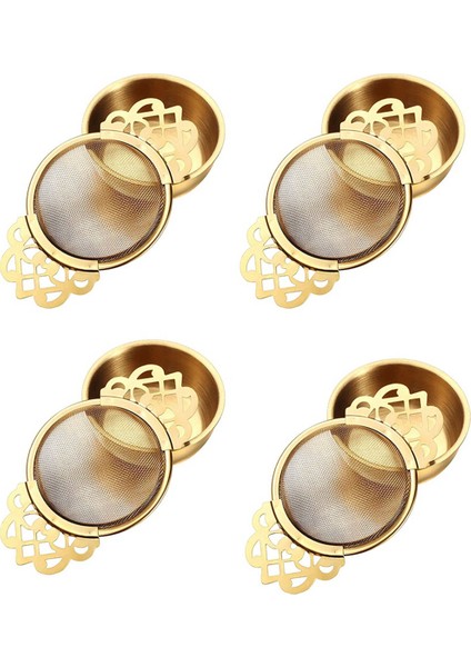 4x Paslanmaz Çelik Çay Süzgeç Damla Kasesi Kolay Temiz Gevşek Yaprak Asma Infuser Filtre Mutfak Aleti (Yurt Dışından)