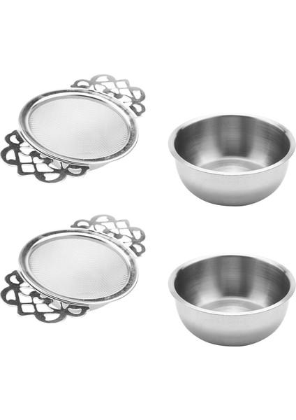 Damla Kaseleri (4 Paket) ile Çay Süzgeçleri Zarif Paslanmaz Çelik Gevşek Yaprak Çay Süzgeçleri (Yurt Dışından)