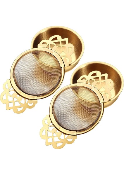 2x Paslanmaz Çelik Çay Süzgeç Damla Kasesi Kolay Temiz Gevşek Yaprak Asma Infuser Filtre Mutfak Aleti (Yurt Dışından)