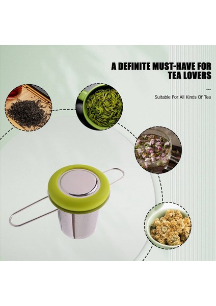 Çay Infuser Paslanmaz Çelik Çay Süzgeç Katlama Tapı Çay Filtresi Ekstra Ince Mesh Süzgeci Bira Sepeti (Yeşil) (Yurt Dışından) indirimleri