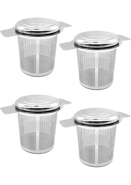 4 Paket Gevşek Yaprak Çay Filtreleri Paslanmaz Çelik Çay Sepeti Filtreler Çaydanlık Üzerinde Asmak Için Çay Süzgeci Dik (Yurt Dışından)