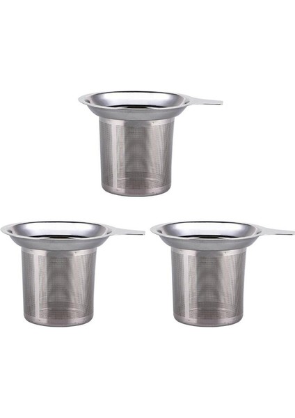 3x Yeniden Kullanılabilir Paslanmaz Çelik Örgü Çay Infüzer Çay Süzgeci Çaydanlık Çay Yaprağı Baharat Filtresi Içecek Içecek Mutfak Aksesuarları (Yurt Dışından)